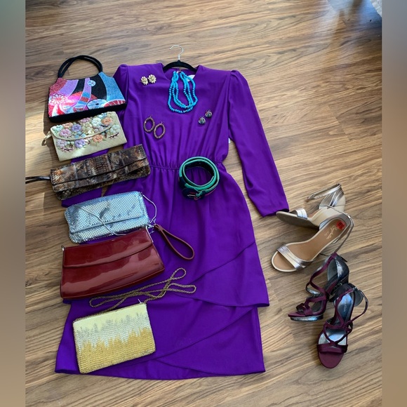 Calvin Klein, Fuchia and Silver High Heels, NWOT, Back zipper, size 6. - Picture 12 of 13